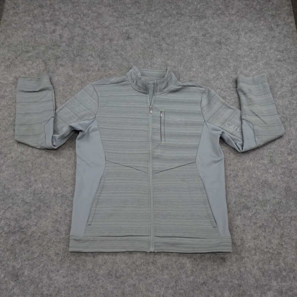 Calvin Klein Track Jacket Womens Small Performance Striped Full Zip Fleece Lined